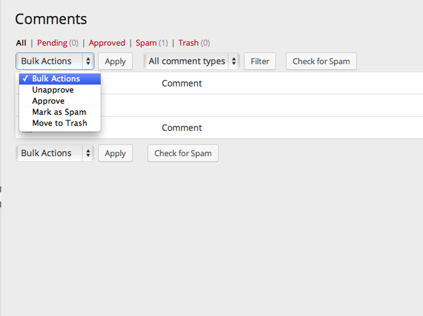 Bulk actions comment moderation in Pressbooks