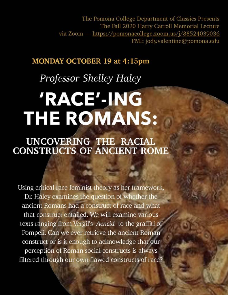 ‘Race’-ing the Romans with Dr. Shelley Haley 10/19 – Gender and ...